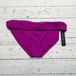La Blanca Bikini Bottom Womens US 16 Magenta Purple‎ Fold Over Swim Brief New